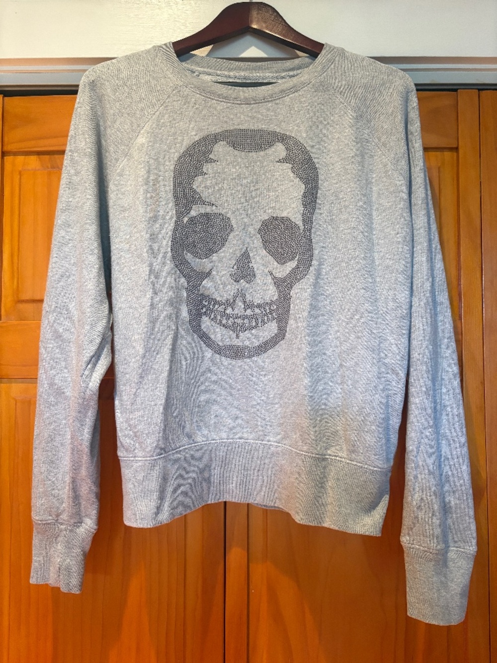 Zadig & Voltaire Studded Skull Sweatshirt Size Medium, Gray